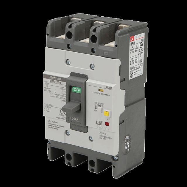 LS산전 누전차단기 분전반용(산업용) EBS 103C 3P 100A 85KA - 상품 이미지