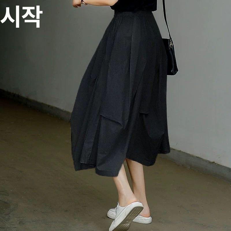 바스락 치마 바지 여성 버뮤다팬츠 여름 시원한 스커트 여름바지 살구색 M 추천 47.5-60.0kg - 상세 이미지 4