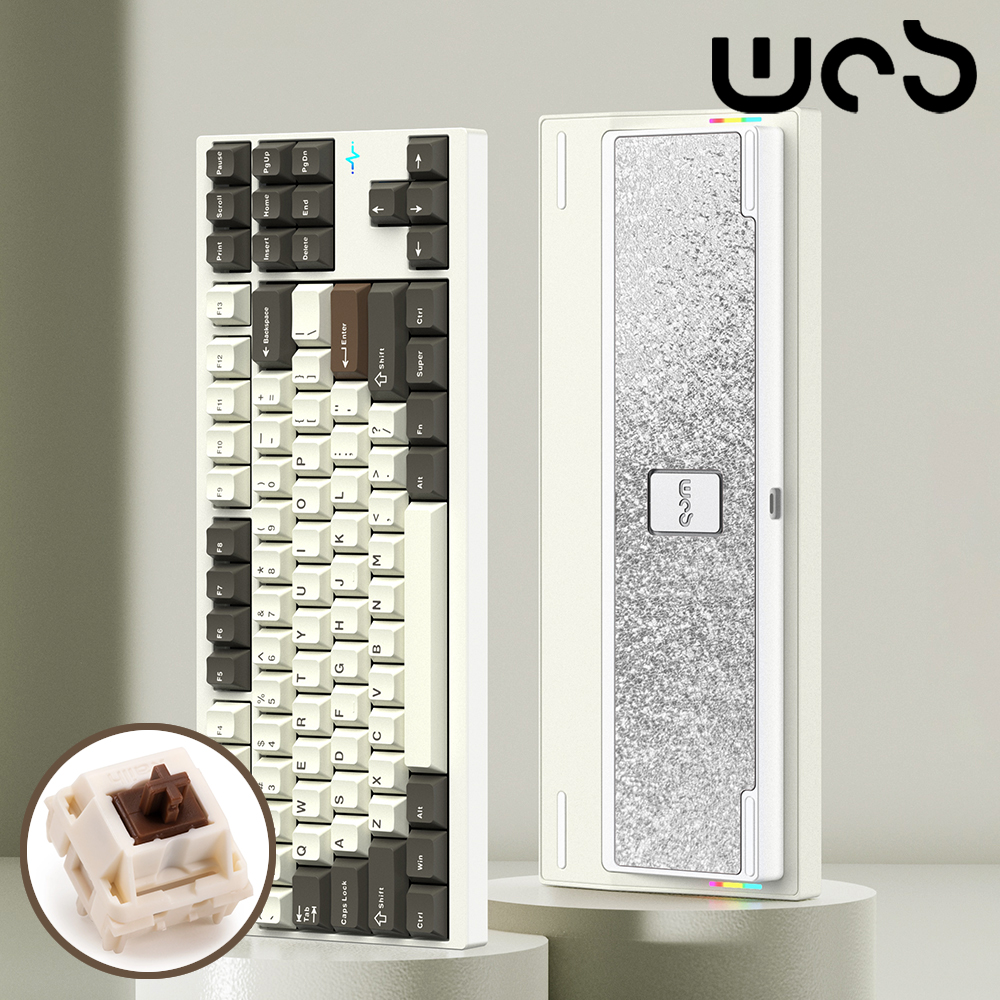 [국내정발] WOB 크러쉬80리부트 풀알루미늄 화이트, FR4 + 코코아축, 45g - 상품 이미지