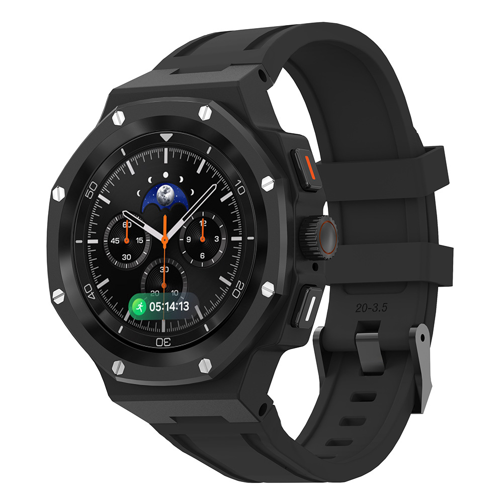 티타니즘 갤럭시워치8 클래식 46mm 전용 일체형 커스텀 실리콘 스트랩 밴드 케이스 베젤링