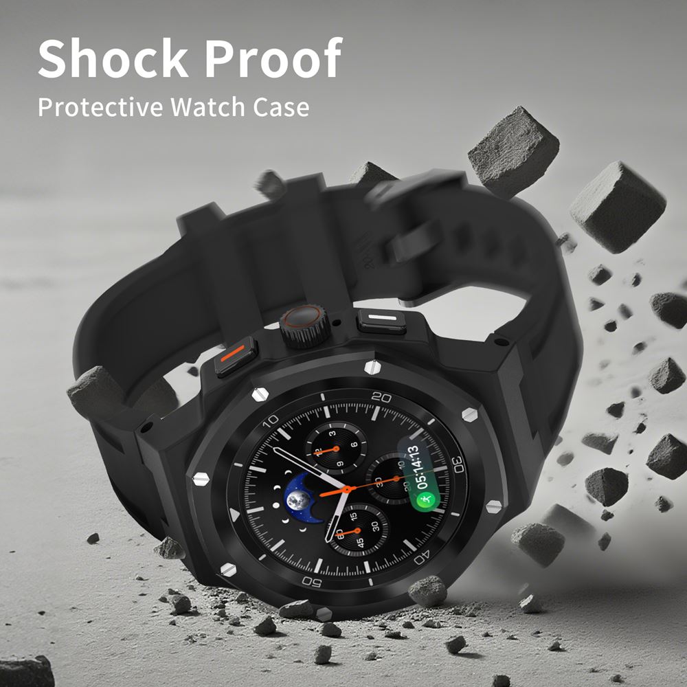 티타니즘 갤럭시워치8 클래식 46mm 전용 일체형 커스텀 실리콘 스트랩 밴드 케이스 베젤링 - 상세 이미지 4