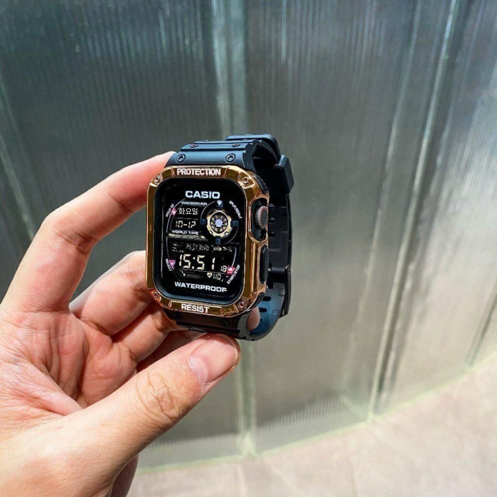 IWATCH10 레트로 작은 정사각형 뱀 연도에 적합한 SOWATCHCODE RED 46M STRAP APPLEWATCH49 - 상품 이미지