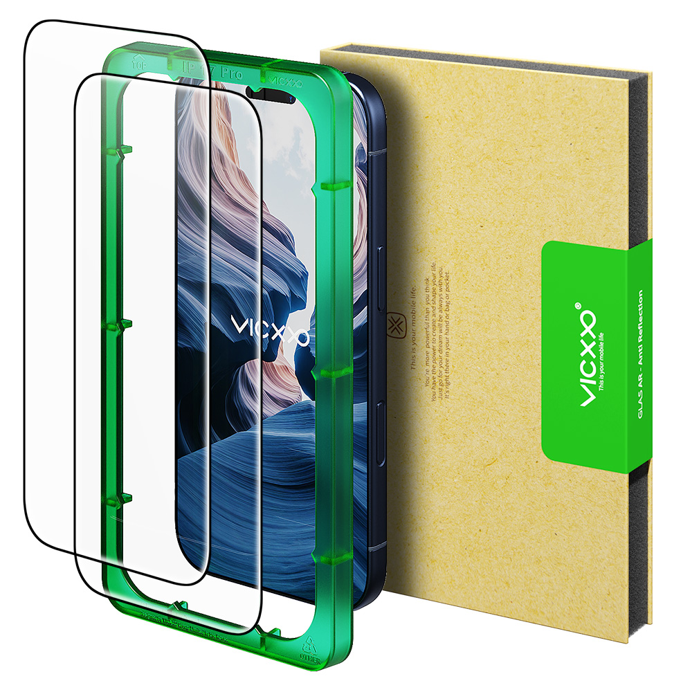 빅쏘 AR 저반사 고화질 강화유리 필름 아이폰17 프로, 2매입