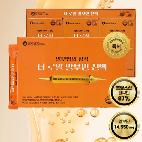 일진헬스케어 프리미엄 액상 알부민 진액 스틱 15g 30포 6박스 발효 녹용 실크펩타이드 이미지 6