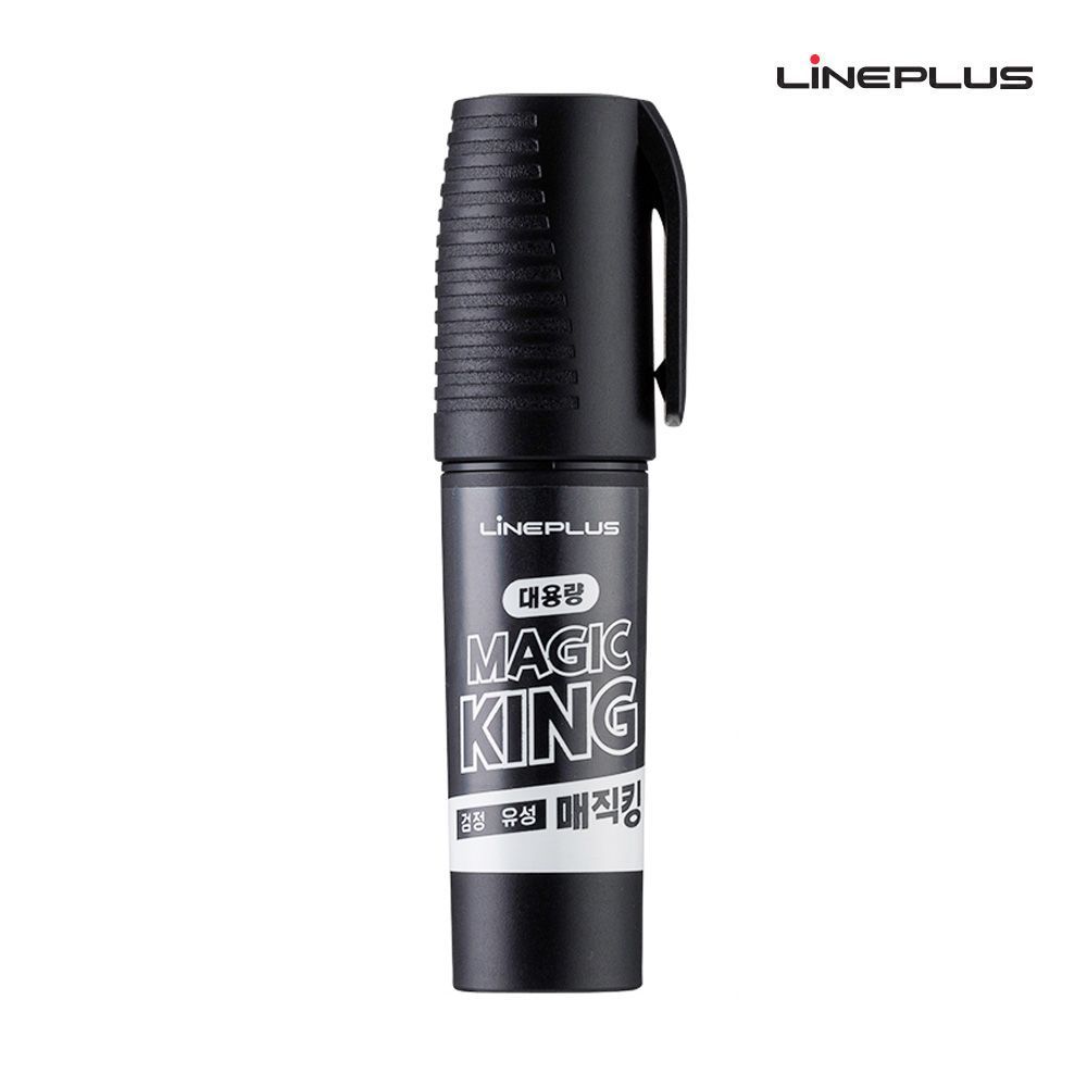 라인플러스 매직킹 유성매직 8mm 12개입 1다스 블랙 - 메인 이미지