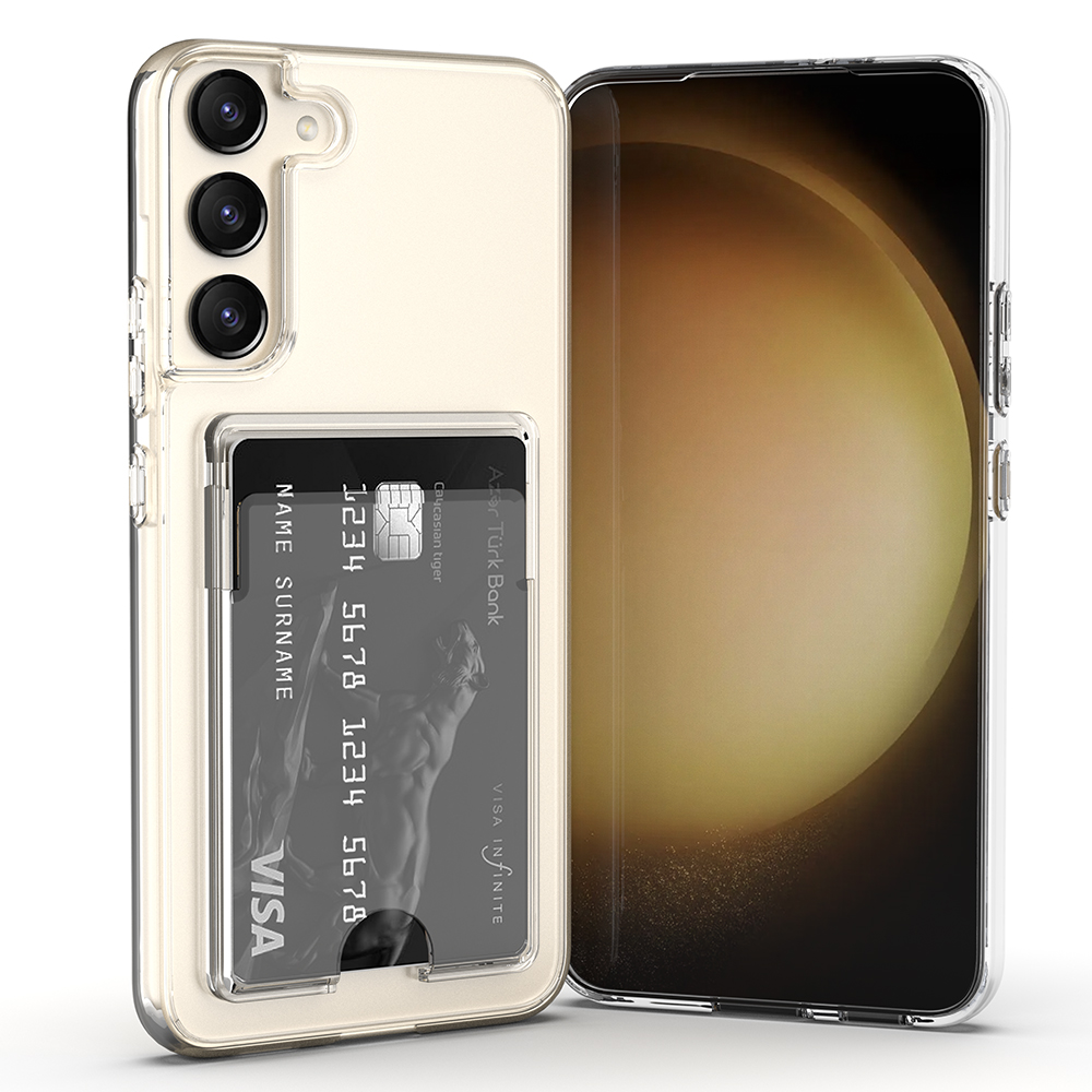 변색방지 카드 케이스 2장 수납 슬림 생폰 투명, 갤럭시S23 플러스