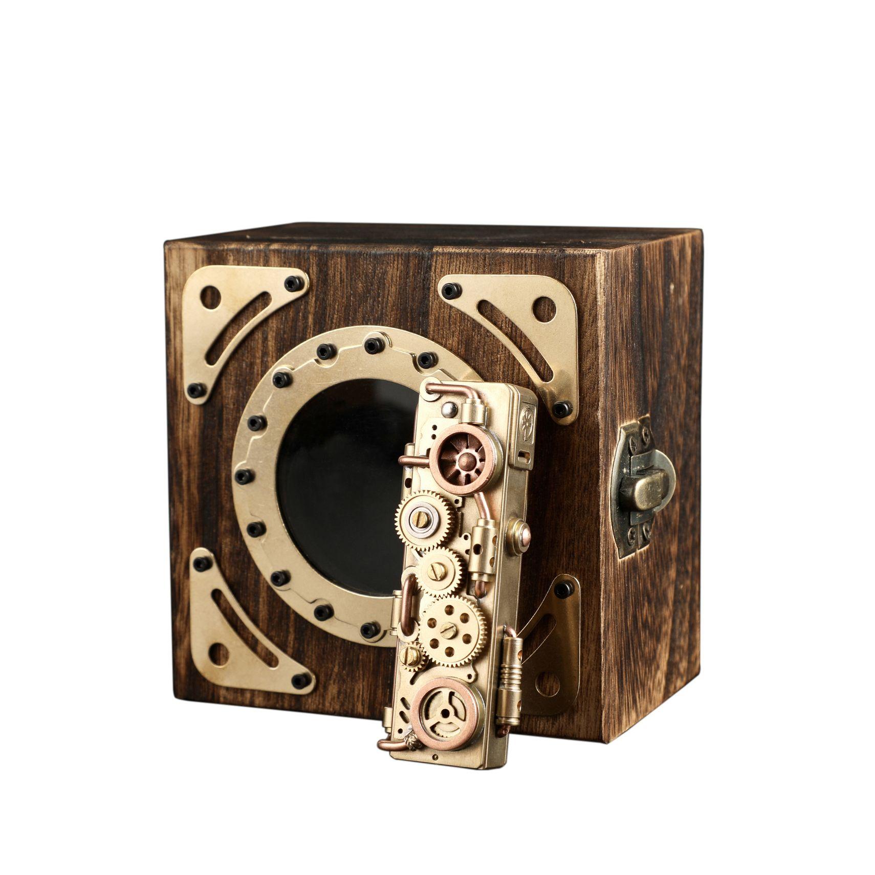 스팀펑크 톱니 바퀴 기어 라이터 세트 지포 터보 581 기어 기계박스포장