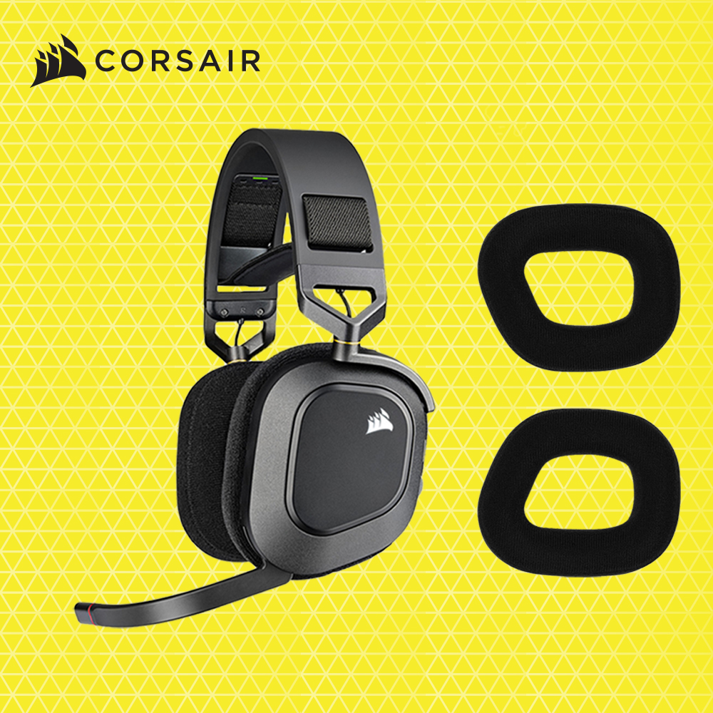 커세어 HS80 RGB 무선+HS80 전용 이어패드 게이밍 헤드셋 세트 블랙 - 메인 이미지