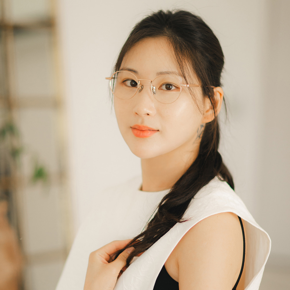 무사경 103 가벼운 티타늄 안경테 블루라이트 차단 렌즈 남자 여자  동그리 메탈  안경 - 상세 이미지 3