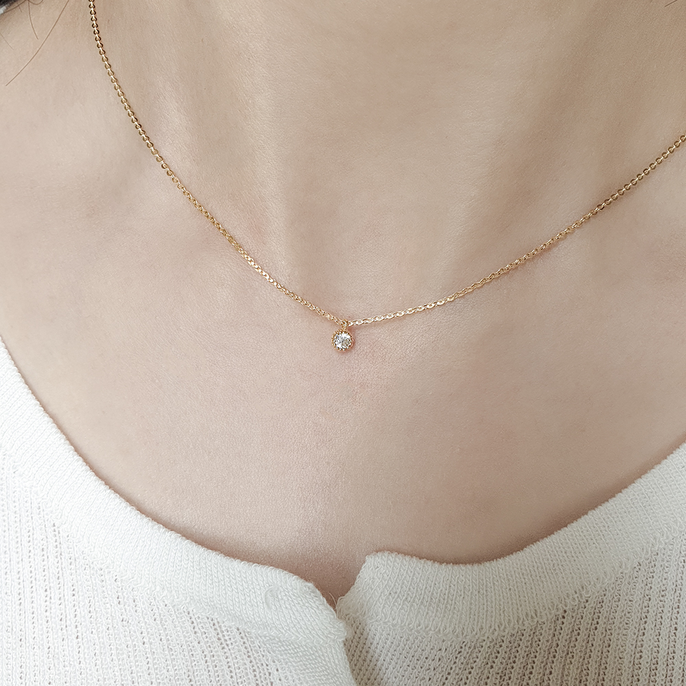 14k팬던트 14케이 18k 여자 명품 데일리 작은 미니 큐빅 금 목걸이 팬던트 이미지 7