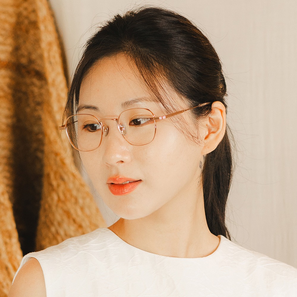무사경 101 가벼운 티타늄 안경테 블루라이트 차단 렌즈 남자 여자 사각 메탈 안경 - 상품 이미지