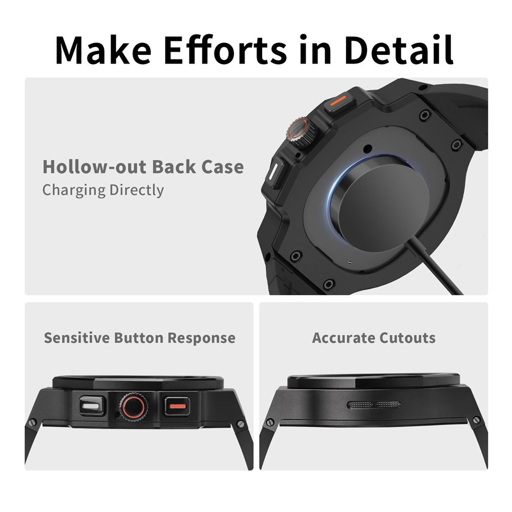 티타니즘 갤럭시워치8 클래식 46mm 전용 일체형 커스텀 실리콘 스트랩 밴드 케이스 베젤링 - 상세 이미지 3