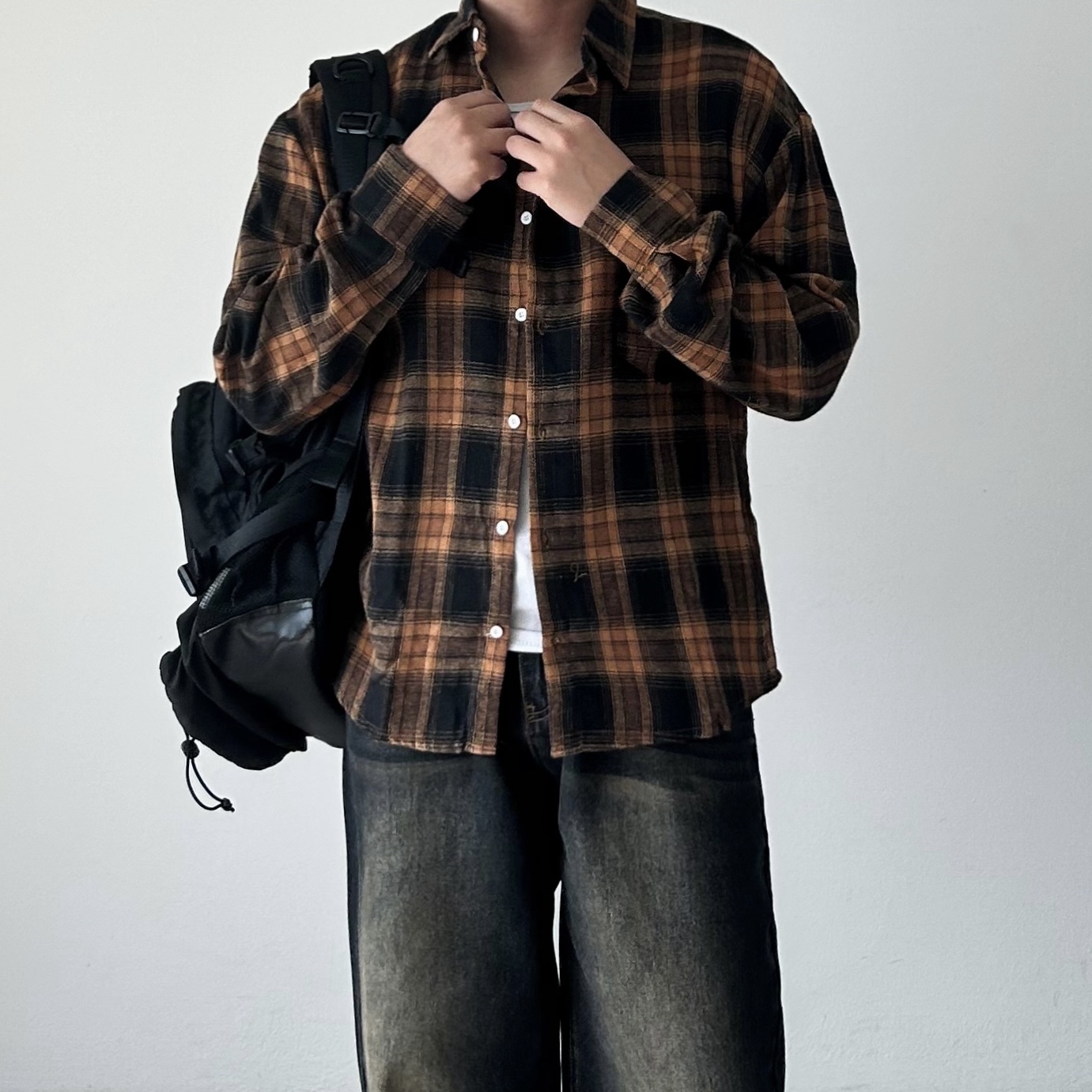 남자오버핏남방 남자체크남방 - 상세 이미지 5