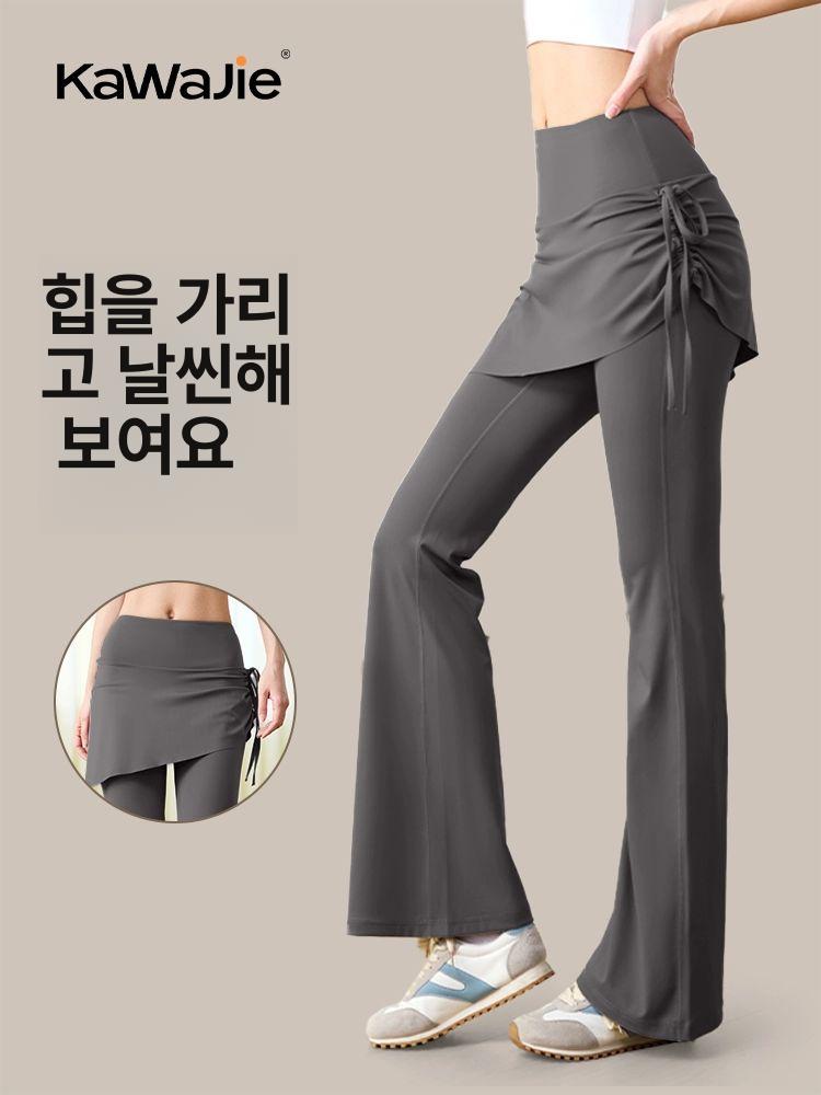 요가 치마 스커트 바지 필라테스 긴바지 더스트그레이 하이웨이스트 S 추천 40.0-47.5kg - 상세 이미지 2