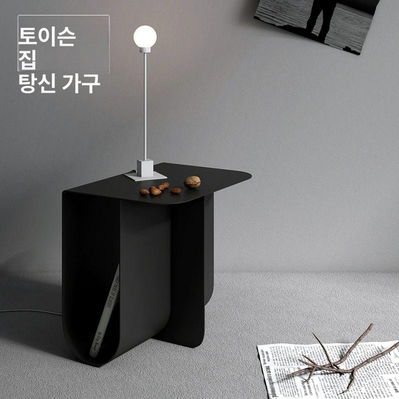 스틸 철제 사이드 카페 협탁 탁자 거실 간이 인테리어 보조테이블 실버 스테인리스스틸 - 상세 이미지 5