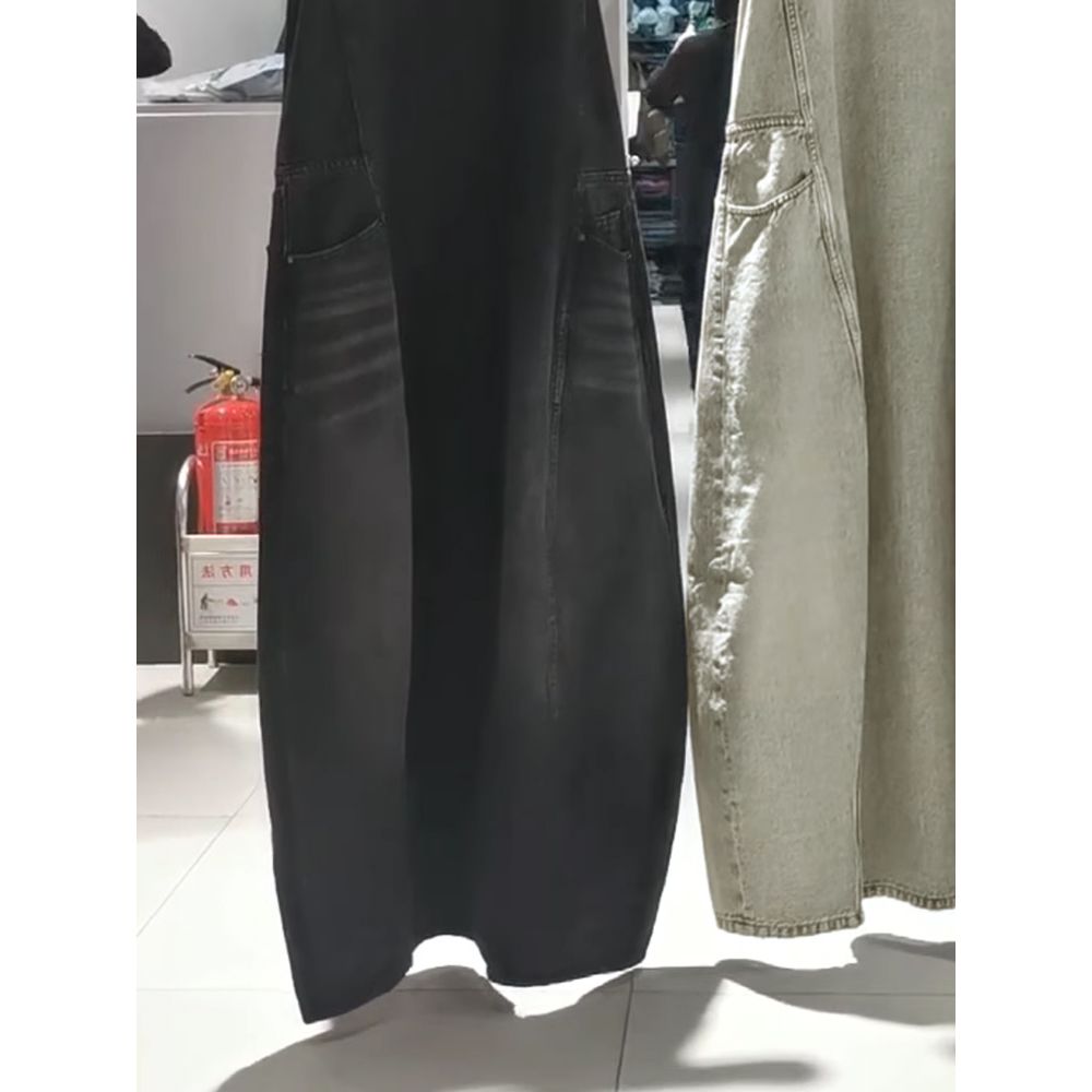 와이드핏 오버핏 포켓 롱 데님 멜빵 원피스 치마 스커트 bying24 이미지 7