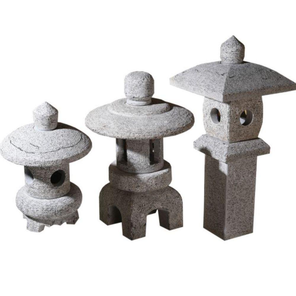 정원 석등 조경석 야외 공원 한옥 돌탑 화단 음식점 높이 40cm(B형 태양광 전구) - 상품 이미지