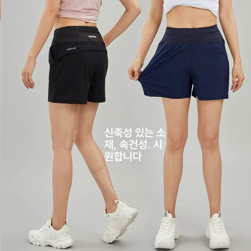 스포츠 러닝 반바지 마라톤 트레이닝복 드라이핏 헬스복 숏 여성 바지 팬츠 운동 그레이 625 L 51.0-57.5kg - 상세 이미지 3