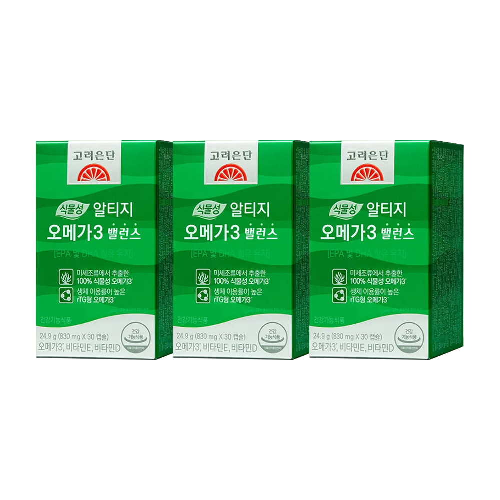 [고려은단] 고려은단 식물성 알티지 오메가3 밸런스 30캡슐, 3개