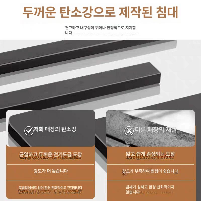 조립식평상 침대프레임 접이식 평상 정자 평상만들기 펜션 철제 조립식 다다미 싱글 침대+10cm 팜 매트리스 1800mmx2000mm - 상세 이미지 2