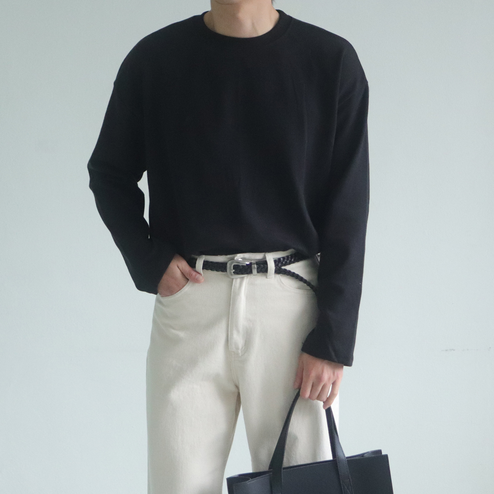 1+1 남자 긴팔티 오버핏 이너 레이어드 티셔츠 - 상세 이미지 5