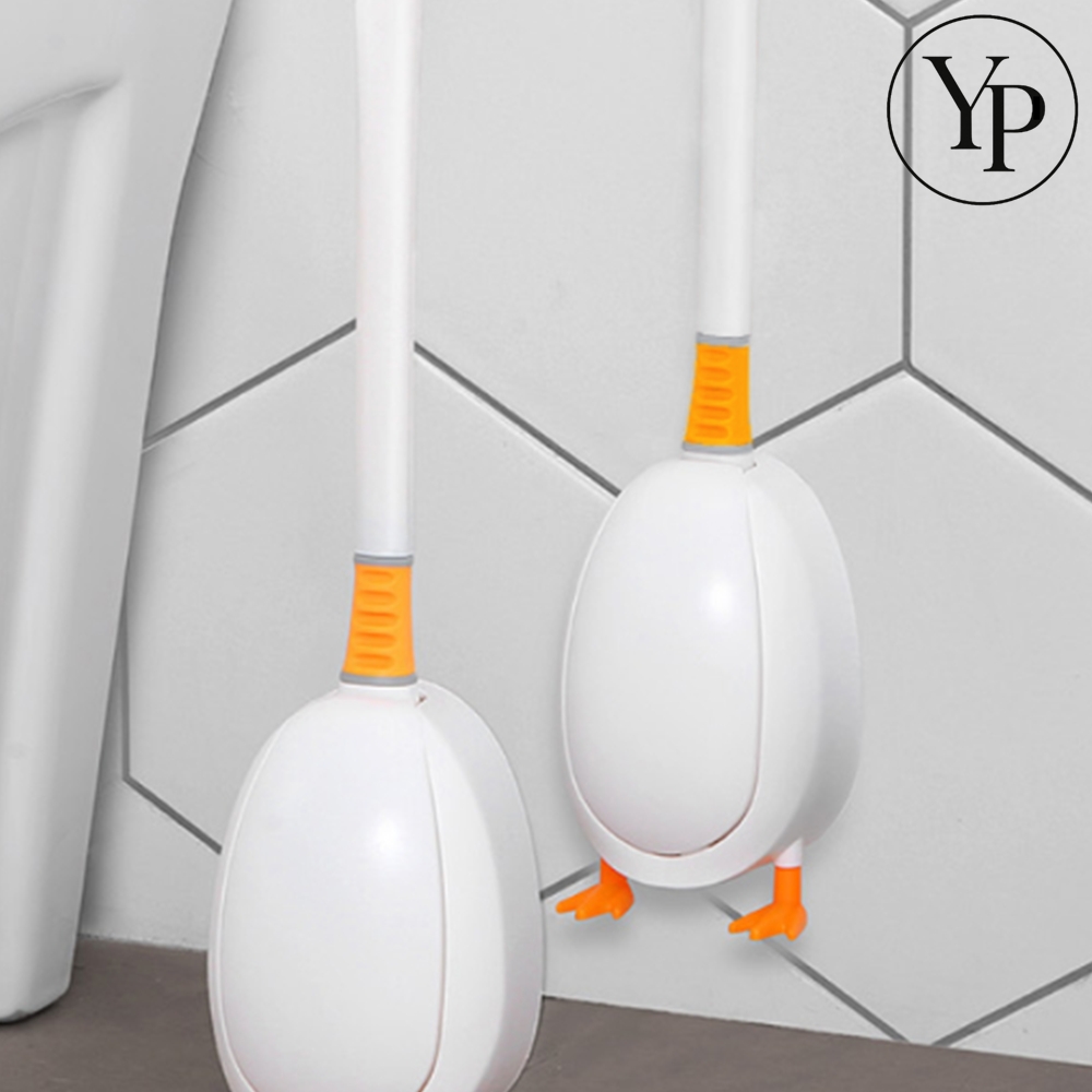 실리콘 오리 변기 솔 세트 공중부양 무타공 부착식 틈새 화장실 욕실 변기 세척솔