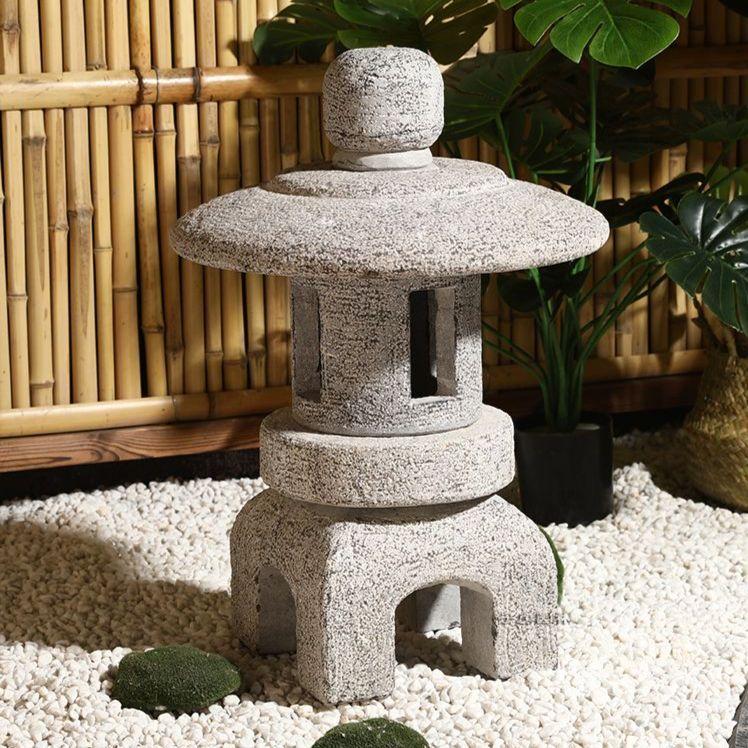 정원 석등 조경석 야외 공원 한옥 돌탑 화단 음식점 높이 40cm(B형 태양광 전구) - 상세 이미지 3