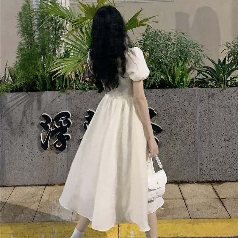 여성 여름원피스 리본 허리 공주 드레스 시원하고 편안한 착용감 데일리룩 휴양지 스타일 여성스러운 디자인 - 상세 이미지 4