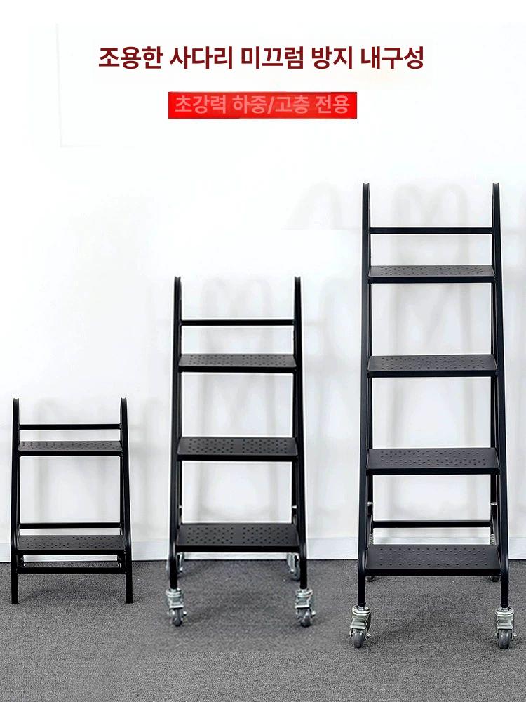 도서관북카트 트롤리 책꽂이 웨건 학교 트레일러 이동식 북카트 정리함 수레 철제 2단 V형 화이트 - 상세 이미지 2