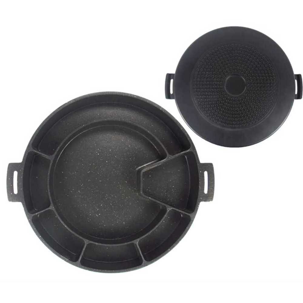 치즈 닭갈비판 프라이팬 삼겹살 분리형 원형 한식 32cm 인덕션 - 상품 이미지