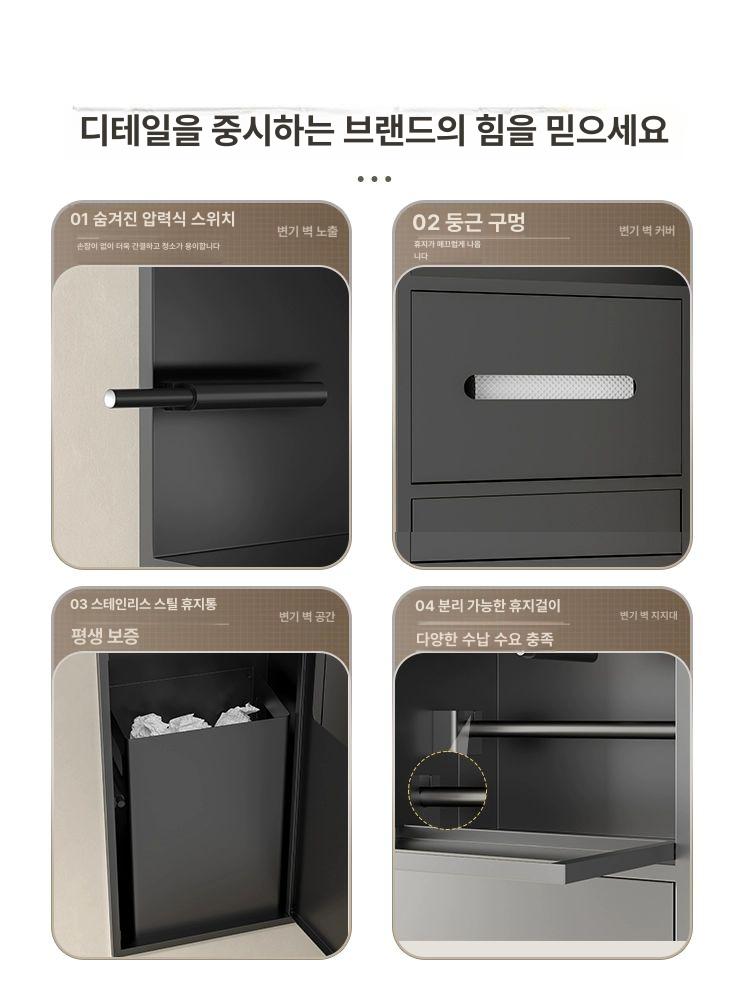 매립형 휴지걸이 두루마리 화장실 매립 디스펜서 거치대 매립휴지걸이 화장실휴지걸이 종신보증 분사 D - 상세 이미지 3