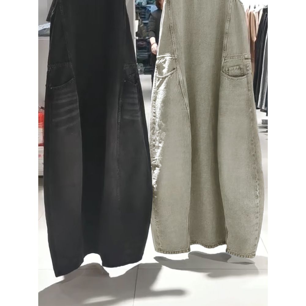 와이드핏 오버핏 포켓 롱 데님 멜빵 원피스 치마 스커트 bying24 - 상세 이미지 4