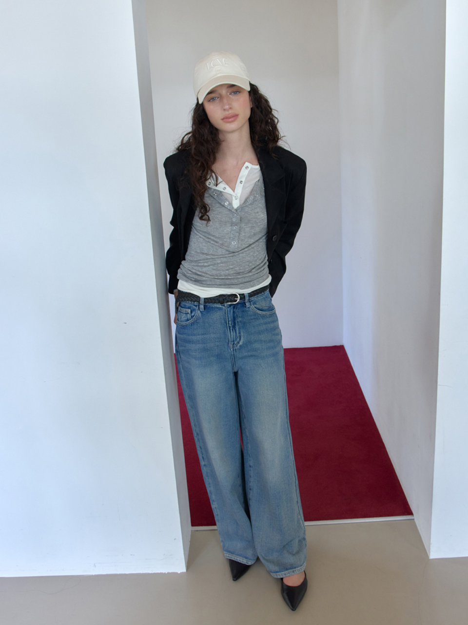 [엘씨브이] OVERWIDE-FIT BELTED DENIM PANTS_BLUE - 상세 이미지 2