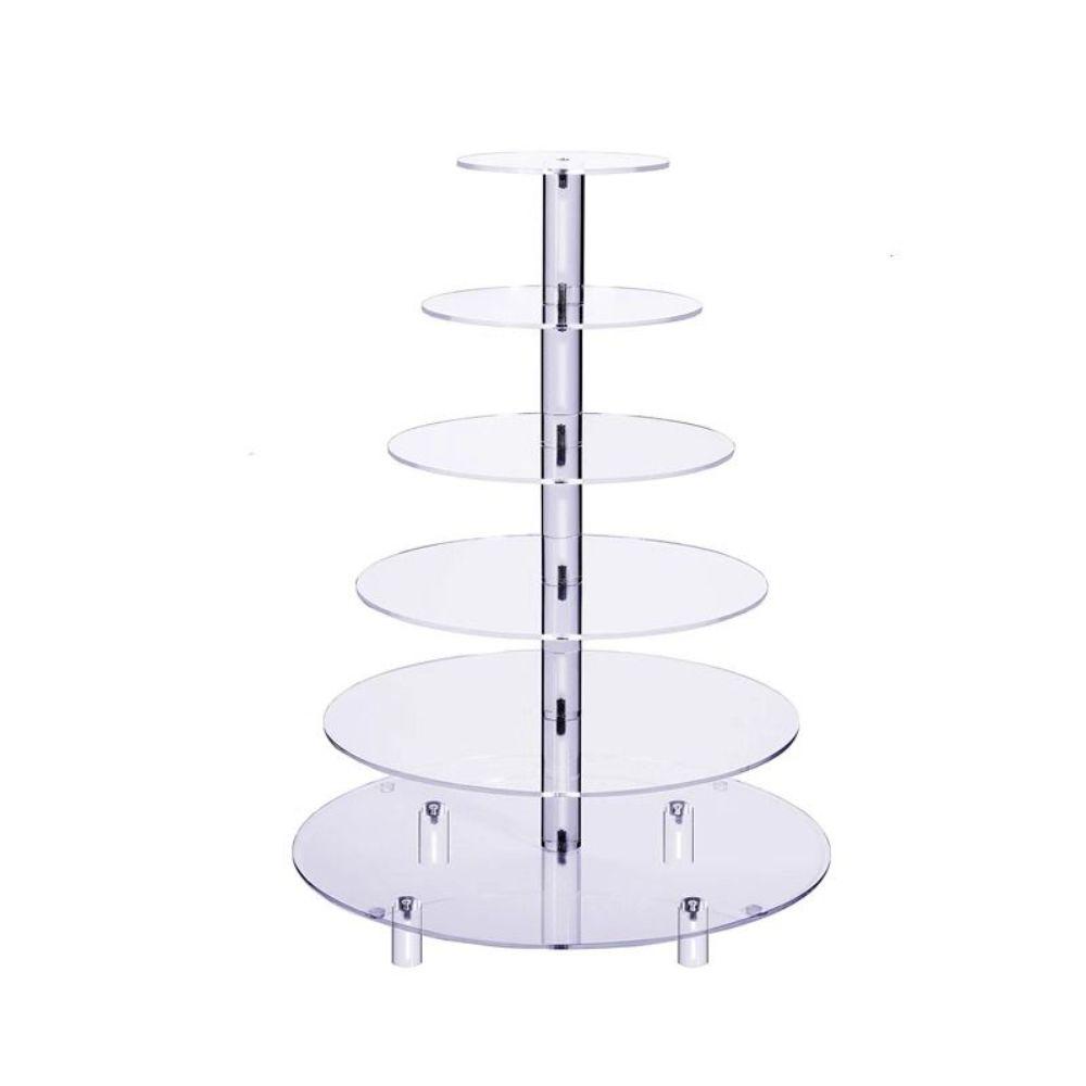 케이크 받침 판 스탠드 웨딩케이크 플레이팅 타워 3층 15cm 간격 4-6-8인치 - 상품 이미지