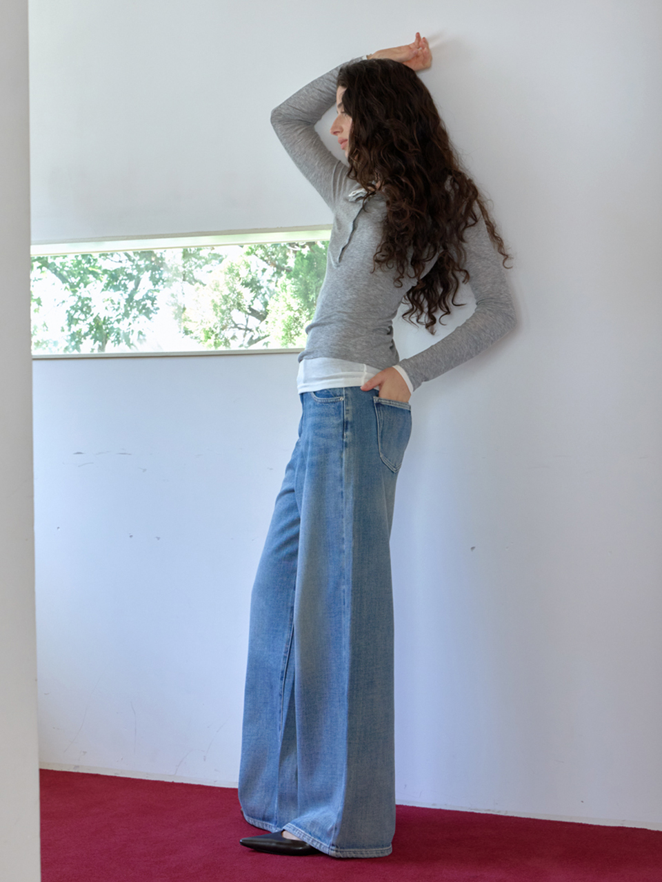 [엘씨브이] OVERWIDE-FIT BELTED DENIM PANTS_BLUE - 상세 이미지 5