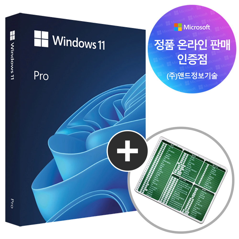 [한국정품인증점] MS 윈도우11 프로 Windows Pro FPP 처음사용자용 영구 제품키 USB설치 - 상품 이미지