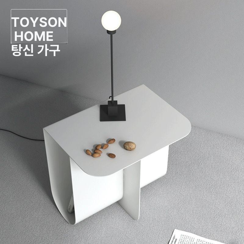 스틸 철제 사이드 카페 협탁 탁자 거실 간이 인테리어 보조테이블 실버 스테인리스스틸 - 상세 이미지 4