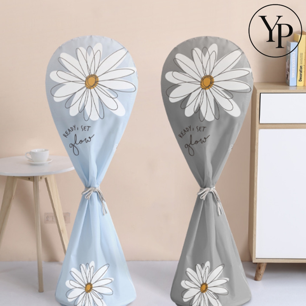 플라워 선풍기 먼지 커버 스탠드 물세탁 고탄성 덮개 보관 방수 케이스