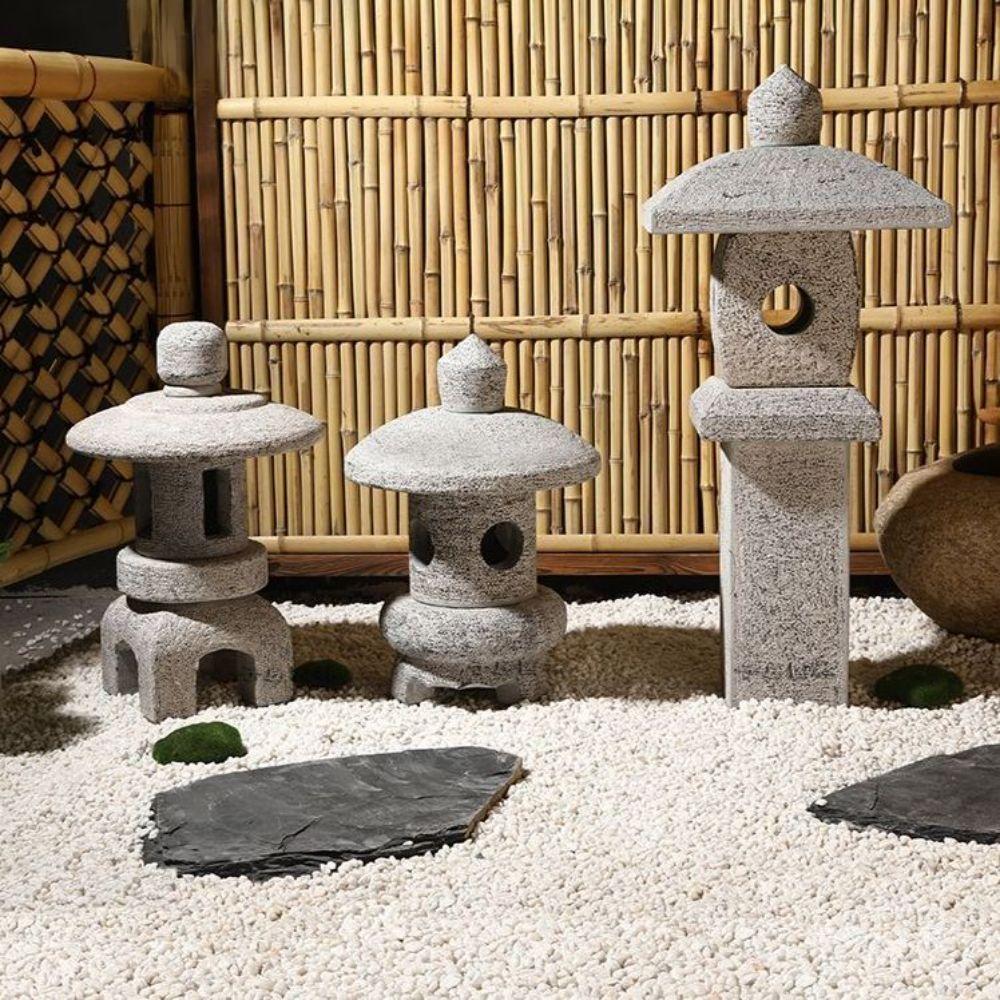 정원 석등 조경석 야외 공원 한옥 돌탑 화단 음식점 높이 40cm(B형 태양광 전구) - 상세 이미지 2