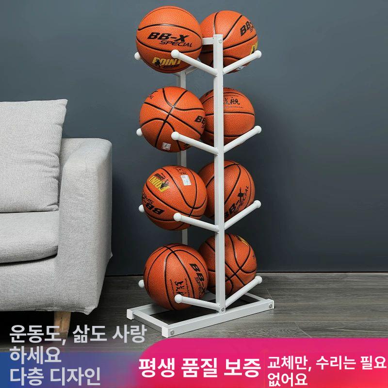 농구공 거치대 축구공 수납 강당 철제 체육 정리대 학교 양면 4개 블랙 8개 수납 두꺼움 - 상세 이미지 3