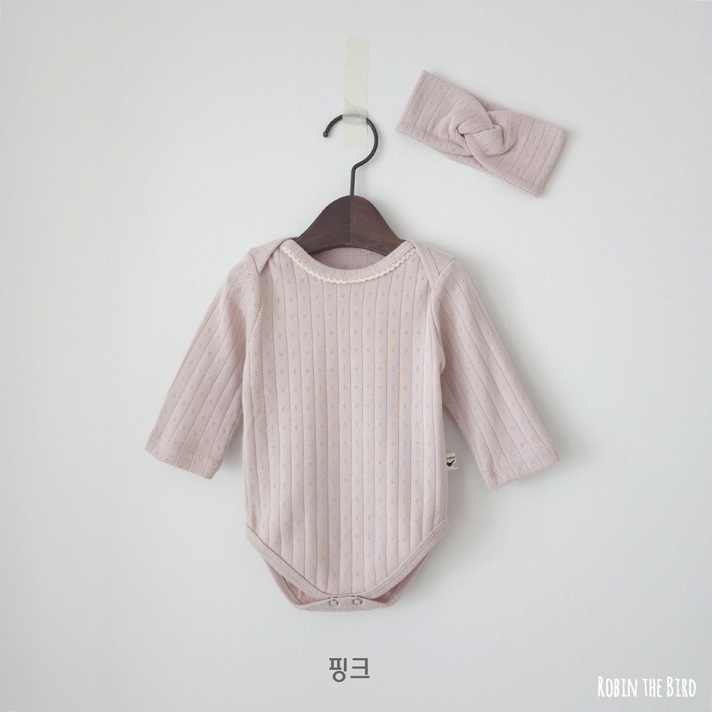 가을 아기옷 유아 포근한 순면 촉감 좋은 엘라 레이스 긴팔 바디슈트 어깨 트임 6개월 돌 - 상세 이미지 3