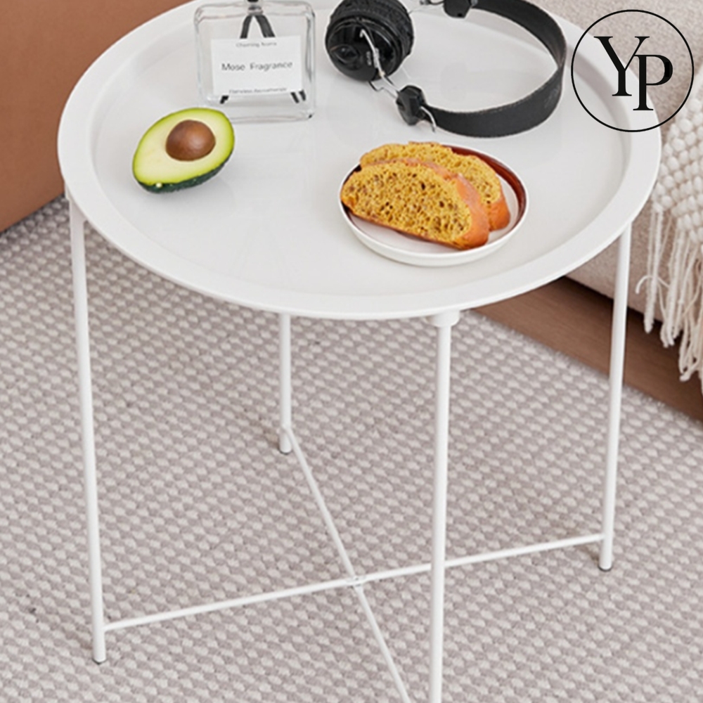 원형 사이드 테이블 심플 철제 미니 협탁 엔틱 화이트 블랙 모던 인테리어 식탁 거치대