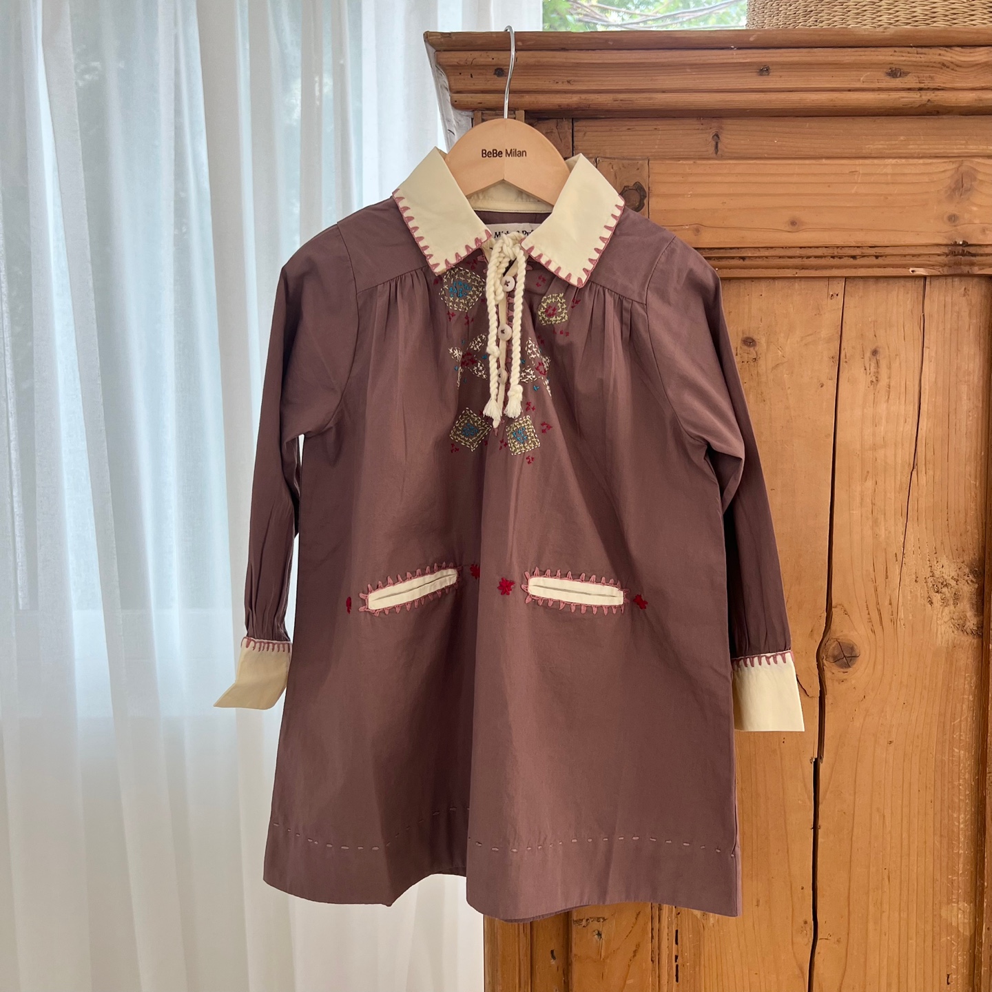 25FW 미샤앤퍼프 키즈 카라 코튼 Anita 원피스 무스 K5087F25/537 - 상품 이미지