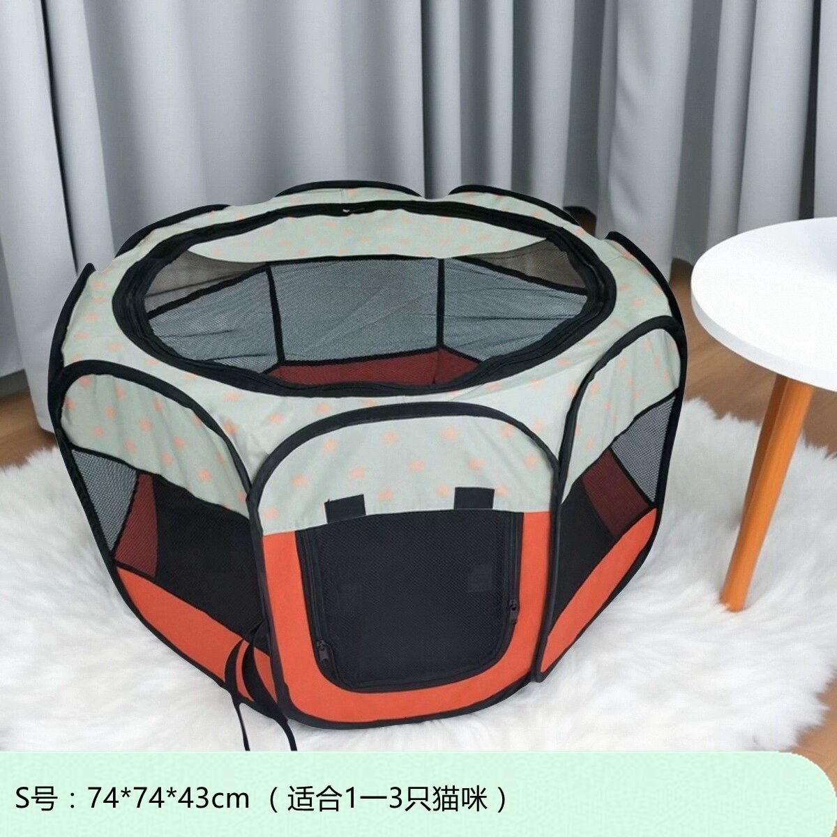 접이식 간편 강아지 울타리 안전펜스 반려견 반려동물 S 밀크핑크 두껍게 직경74x43cm 모두 - 상세 이미지 5