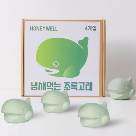 HoneyWell 냄세먹는고래 4개/다목적 신발장 실내 냄세 습기 냉장고탈취제 활성탄 제올라이트