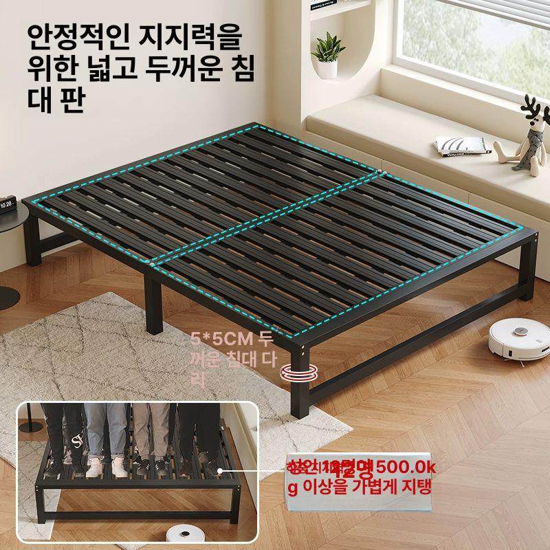 조립식평상 침대프레임 접이식 평상 정자 평상만들기 펜션 철제 조립식 다다미 싱글 침대+10cm 팜 매트리스 1800mmx2000mm - 상세 이미지 3