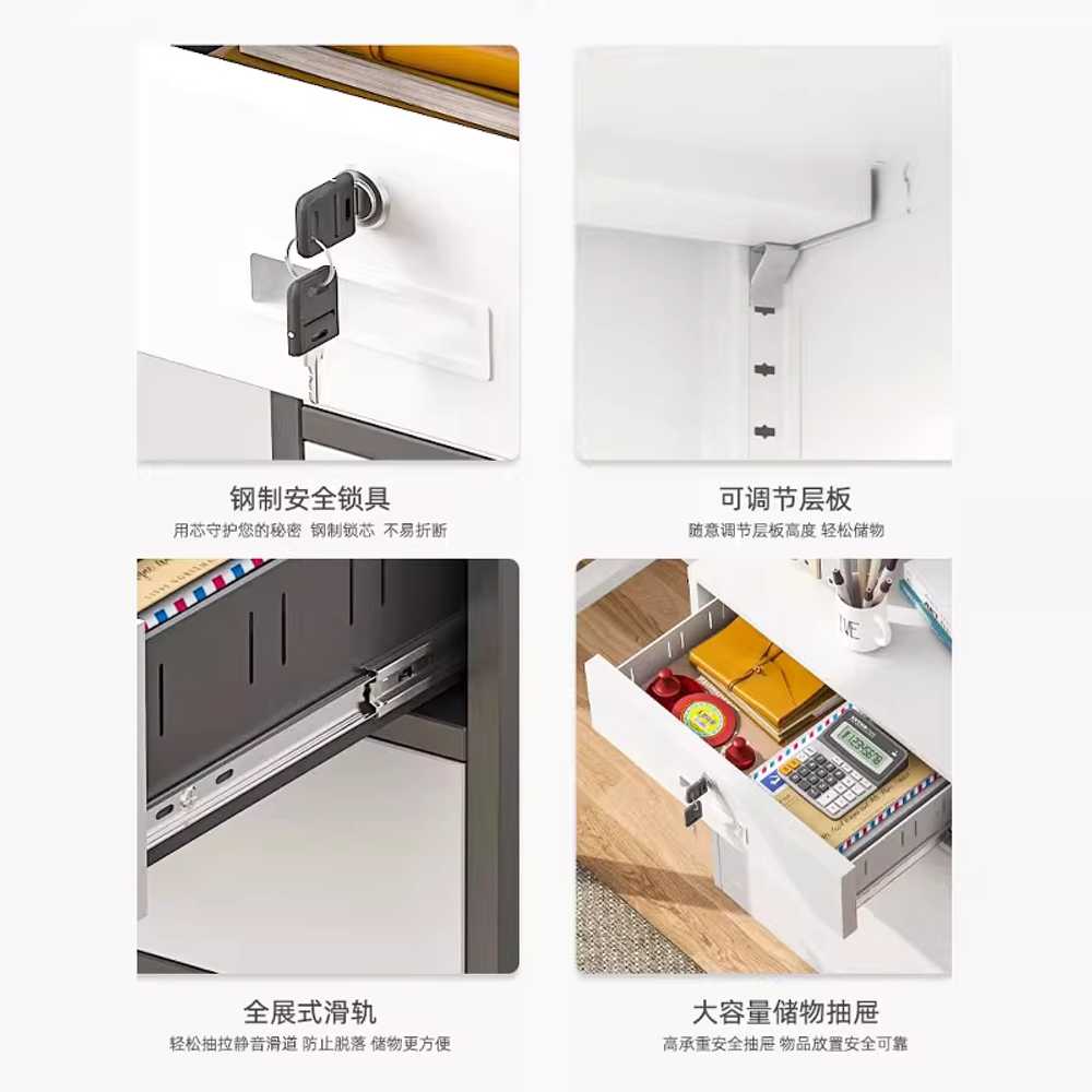 철제 서랍장 책상서랍 바퀴달린 이동식 깊은 안방 2단 700mm - 상세 이미지 4
