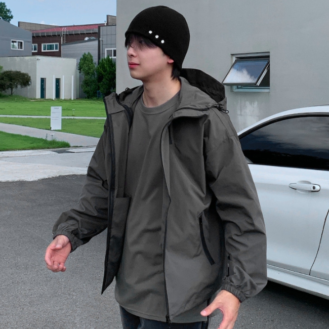 남자 리칠 오버핏 봄 가을 러닝 후드 바람막이 집업