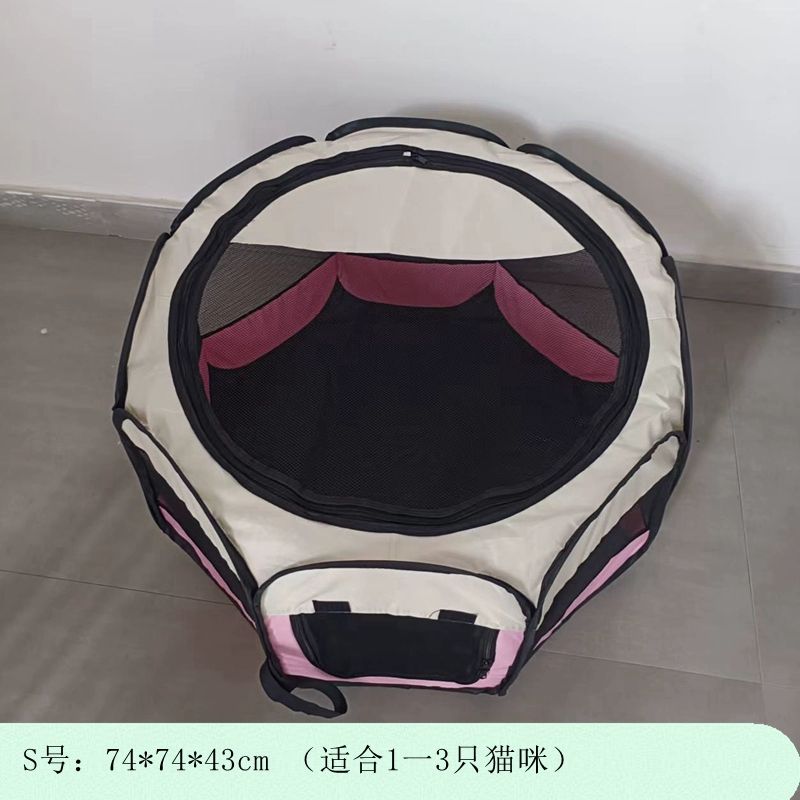 접이식 간편 강아지 울타리 안전펜스 반려견 반려동물 S 밀크핑크 두껍게 직경74x43cm 모두 - 상세 이미지 4