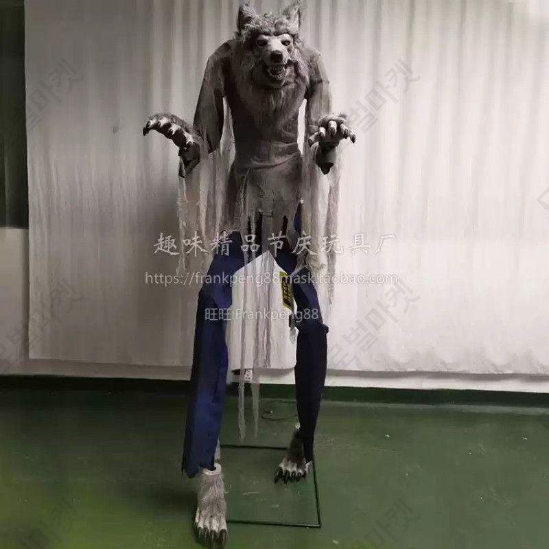 할로윈 캠핑 초대형 늑대인간 2m 움직이는 장식 포토존 소품 카페 LED - 상세 이미지 5